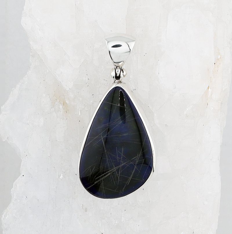 SB P-0550 BRTQ  (Rutilated Quartz and Lapis Doublet)