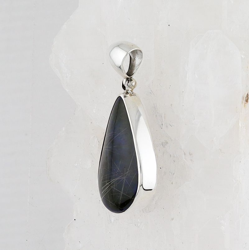SB P-0550 BRTQ  (Rutilated Quartz and Lapis Doublet)