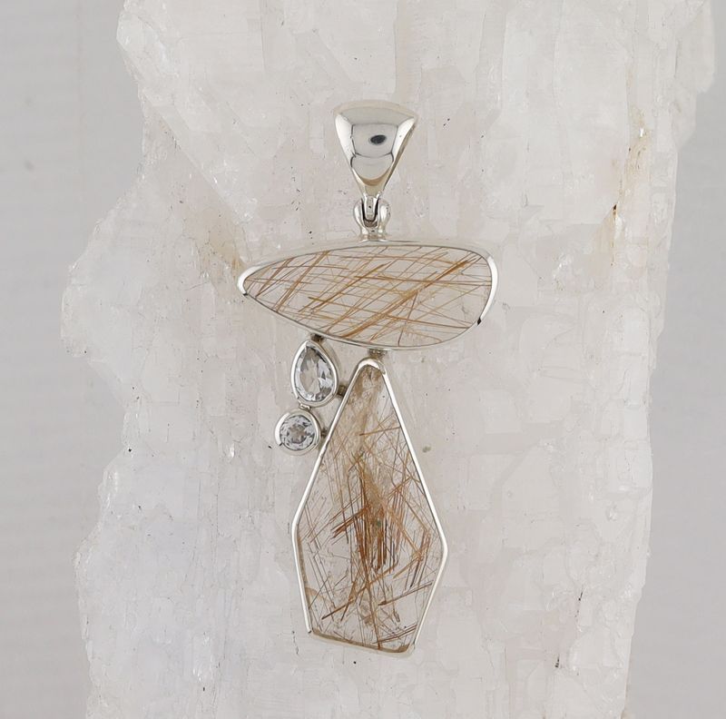SB P-0798 RTQ  (Rutilated Quartz and White Topaz )