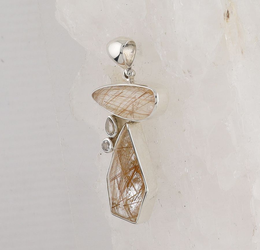 SB P-0798 RTQ  (Rutilated Quartz and White Topaz )