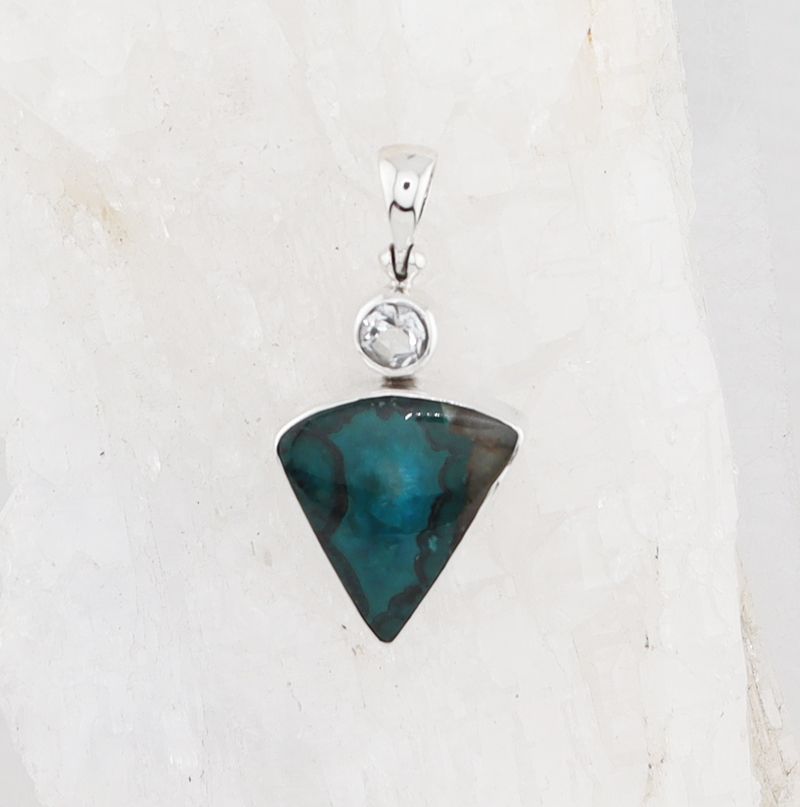 SB P-0918 WTPZ CHRY (Chrysocolla and White Topaz)