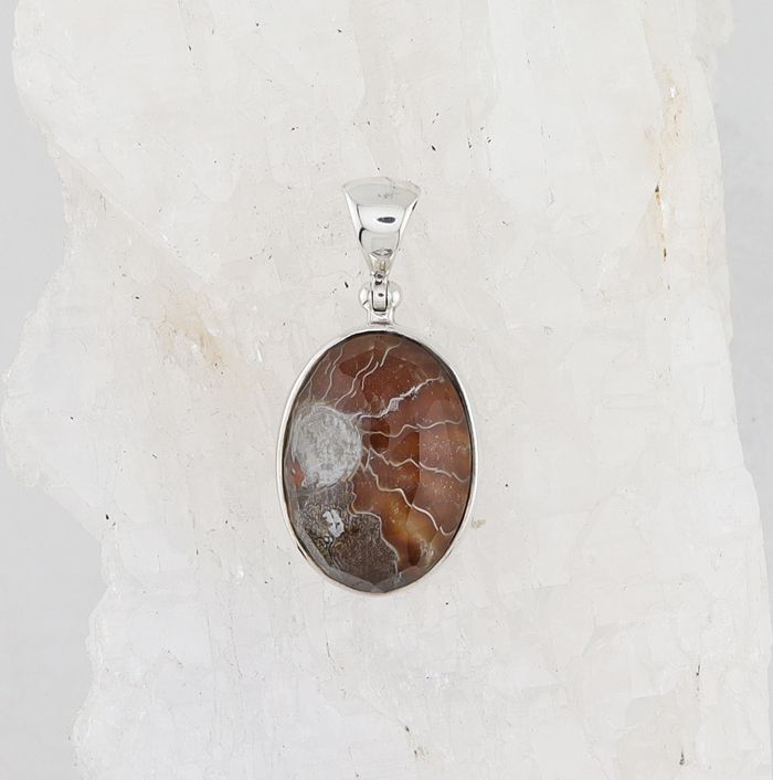 SB P-1092 AMM  QTZ (Ammonite Fossil Doublet)