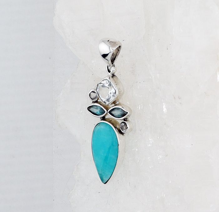 SB P-1227 AMZ (Amazonite, Apatite, and White Topaz)