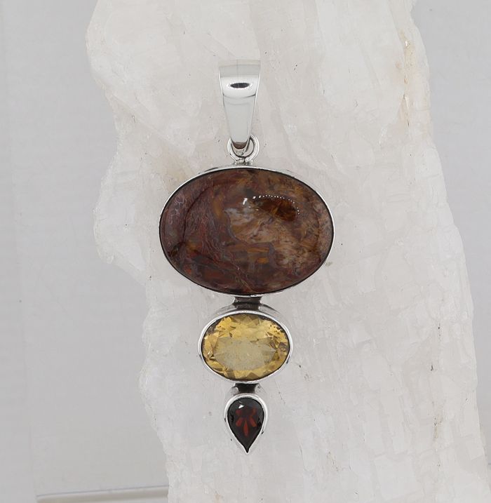SEB P-018 MLT (Pietersite, Citrine, and Garnet)
