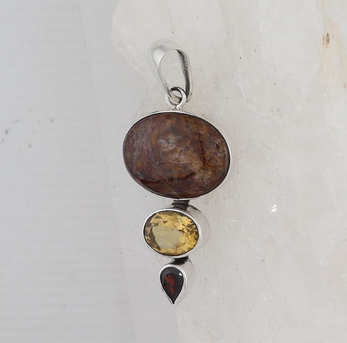 SEB P-018 MLT (Pietersite, Citrine, and Garnet)