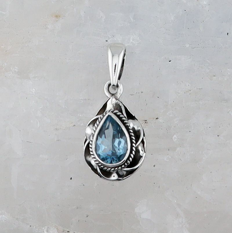 SILK P-034 BT B (Blue Topaz) Slightly Irregular , BIG DISCOUNT