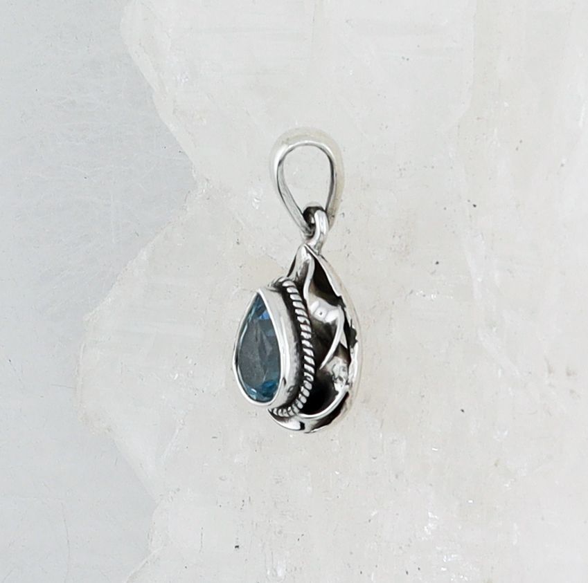 SILK P-034 BT B (Blue Topaz) Slightly Irregular , BIG DISCOUNT