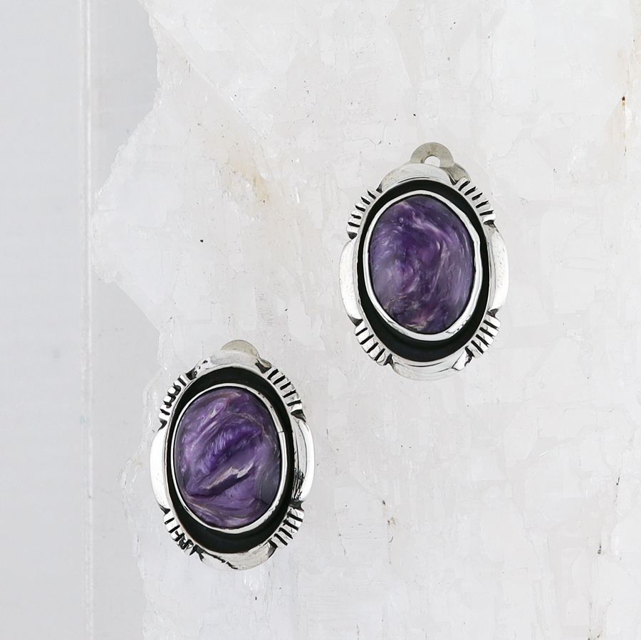 SKY ER-0352 CH (Charoite Clip-On Earrings)