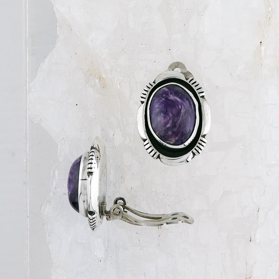 SKY ER-0352 CH (Charoite Clip-On Earrings)