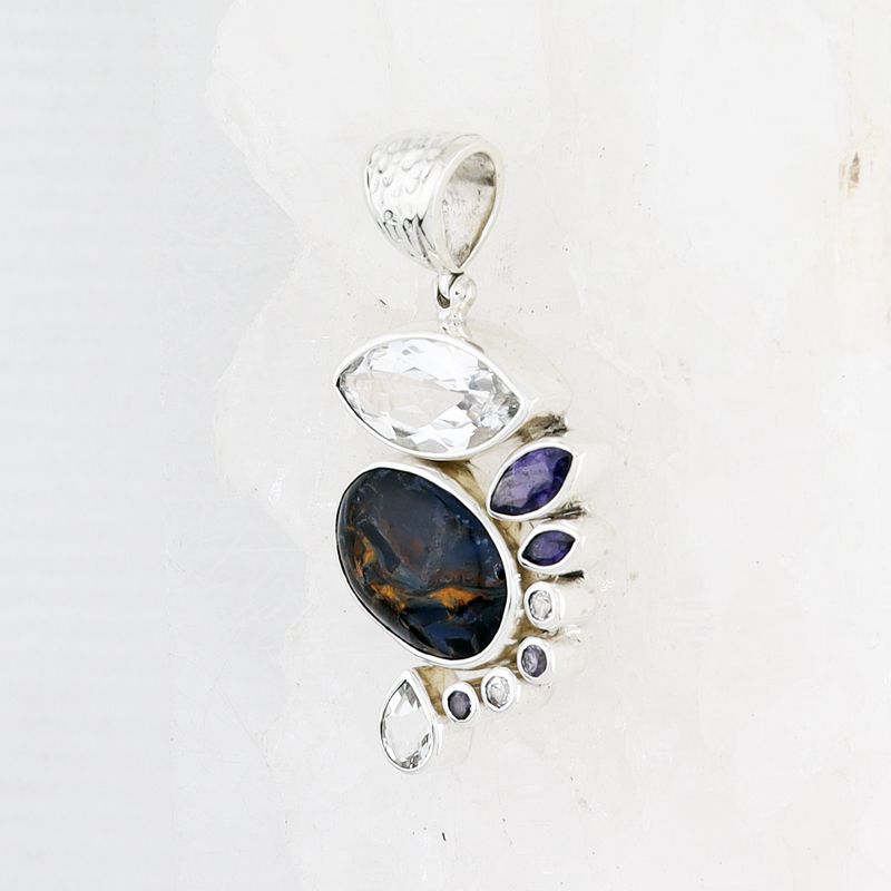 SB P-0367 PTR (Pietersite, Iolite, and White Topaz)