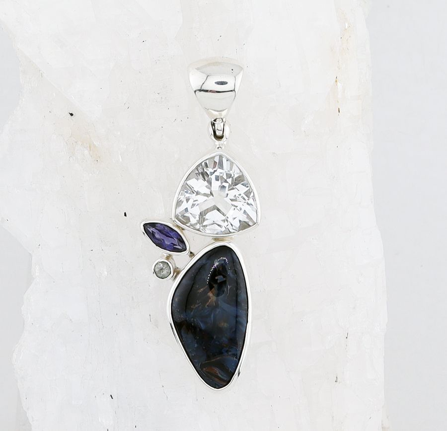 SB P-0368 PTR (Pietersite, Iolite, and White Topaz)