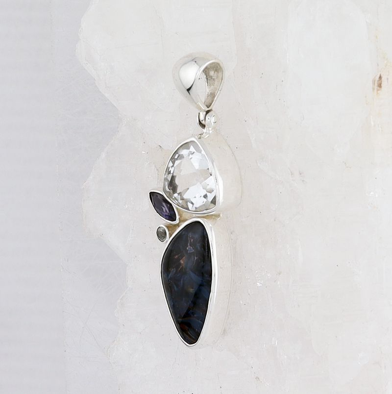 SB P-0368 PTR (Pietersite, Iolite, and White Topaz)