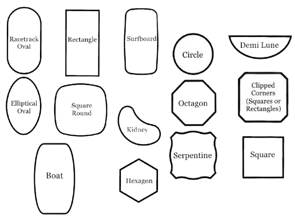 A black and white drawing of different shapes including circles and squares