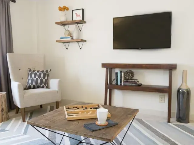 Living Room at Pine Brook Place Apartments.
