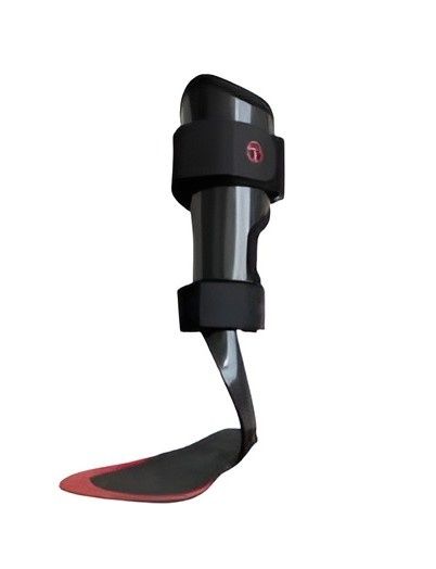A Black and Red Ankle Brace on a White Background — Hastings Podiatry Centre In Port Macquarie, NSW