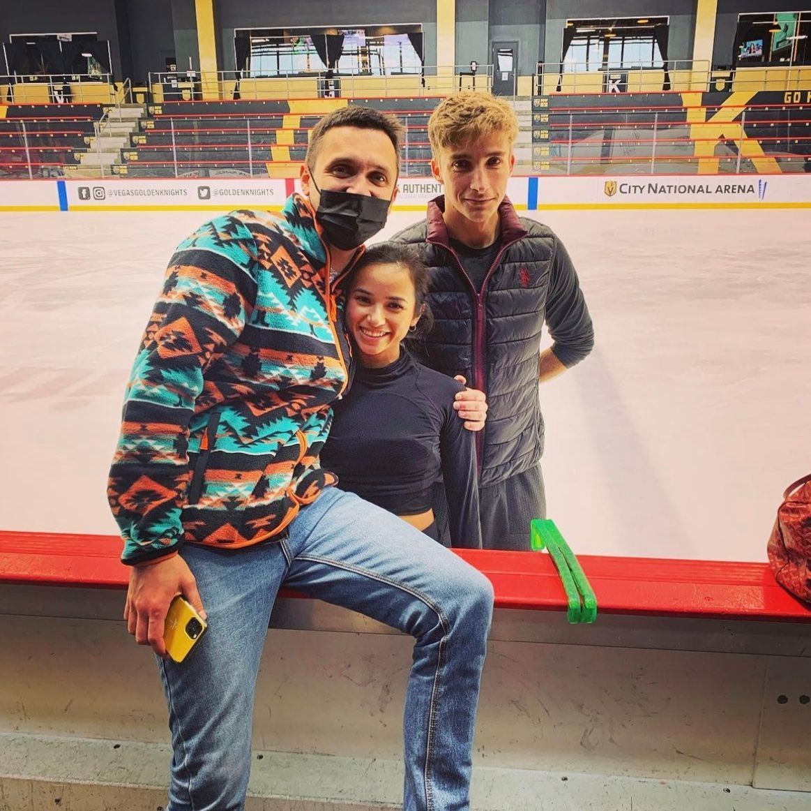 Isabella Gamez and Alexander Korovin with Maxim Trankov