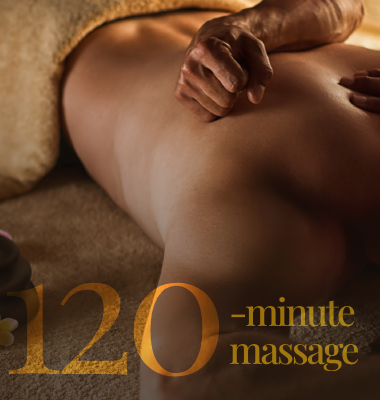 a man is getting a 120-minute massage gift certificate
