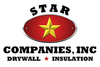 Logo for Star Companies, Inc., featuring a star graphic within an oval, and text "DRYWALL * INSULATION."