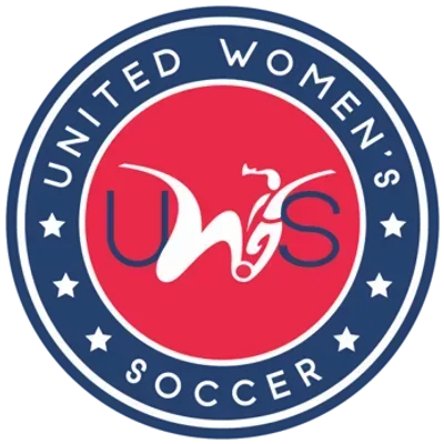 United Women's Soccer logo: Red circle with white stylized 