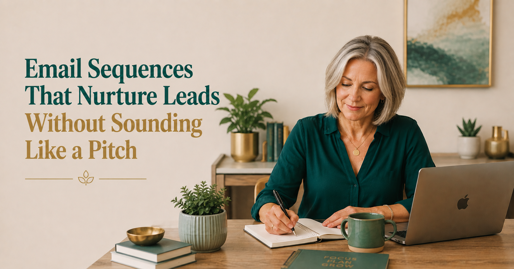 Coach writing emails designed to nurture leads naturally without sounding like a sales pitch