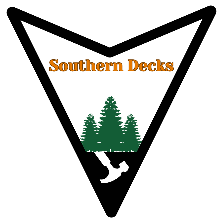 A logo for southern decks with a bird and trees