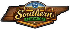 Logo for Southern Decks LLC, featuring Tennessee outline and deck graphic.