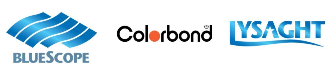 Logos for BlueScope, Colorbond, and Lysaght arranged horizontally.