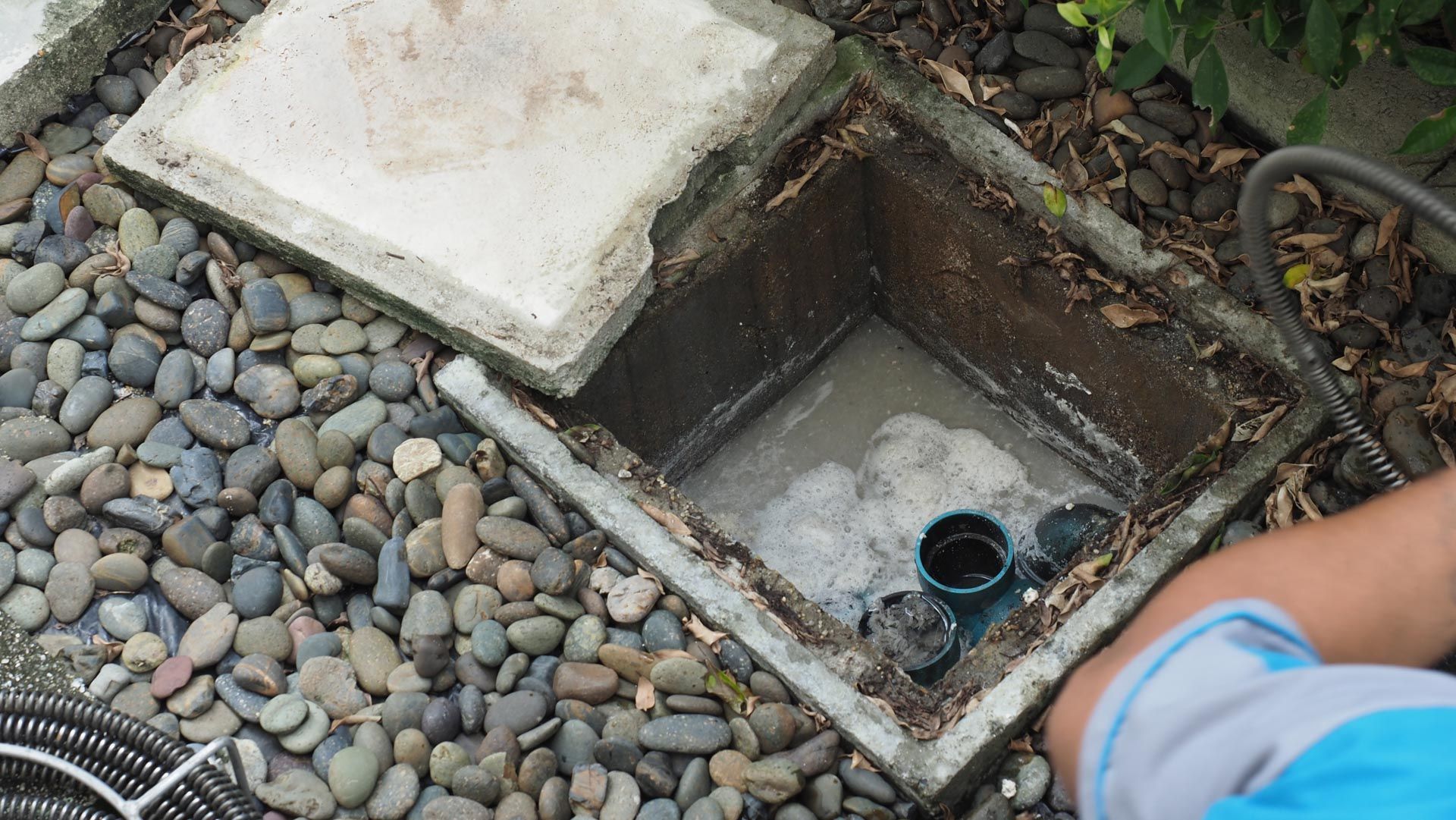 grease trap ready for cleaning