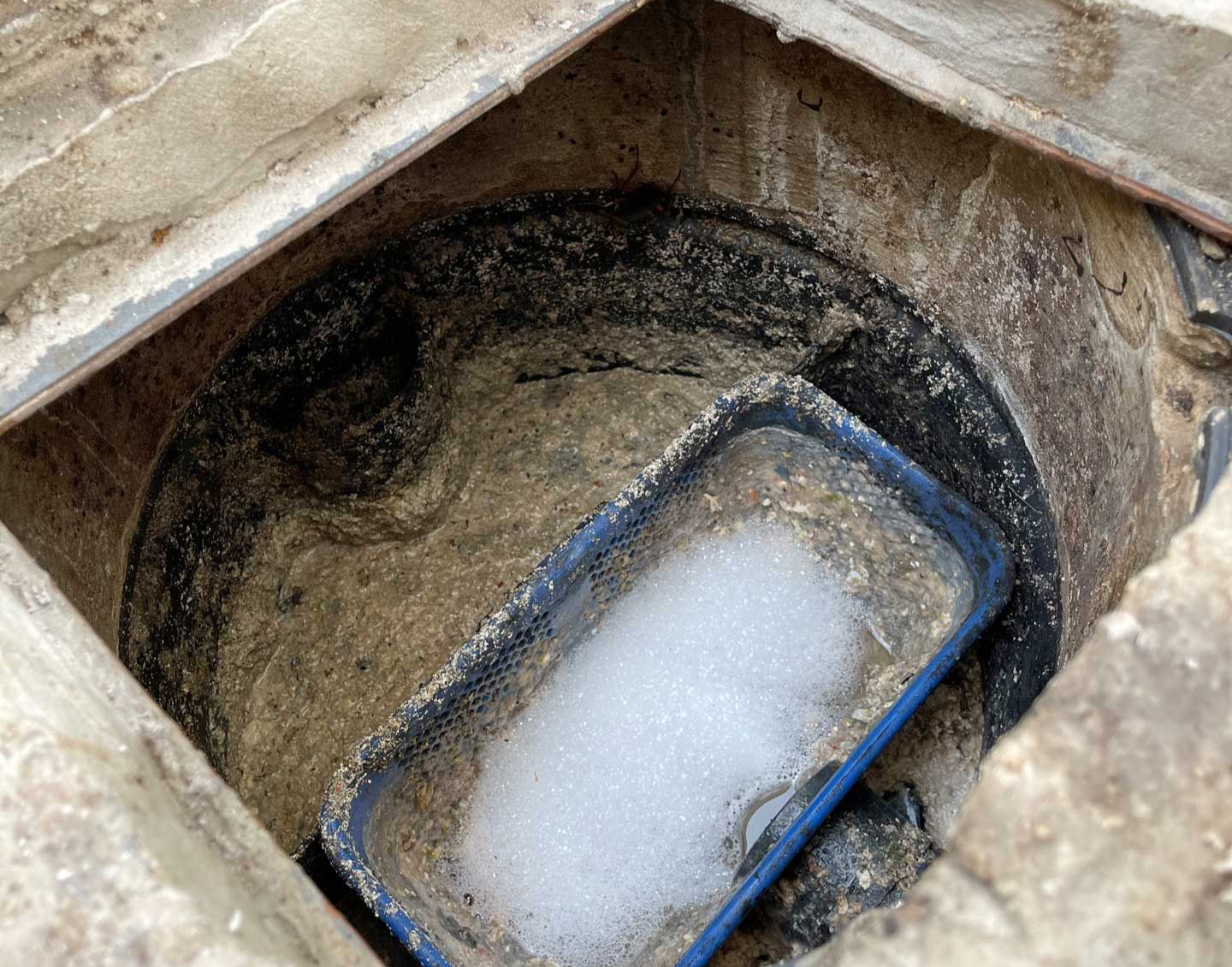 inside of grease trap