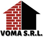 Logo con tetto di mattoni rossi e scritta nera
