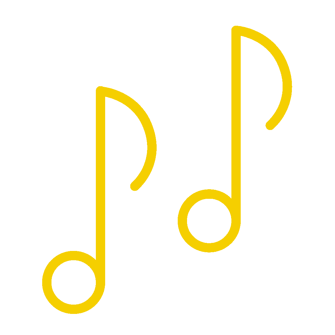 Two yellow musical notes.