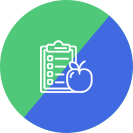 Icon of a check list and apple to help people understand the health plan