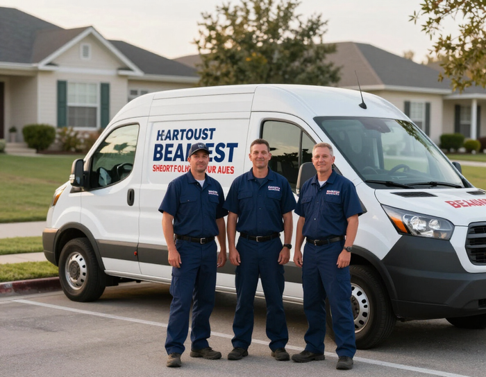 Beaumont Water Damage restoration crew with service van