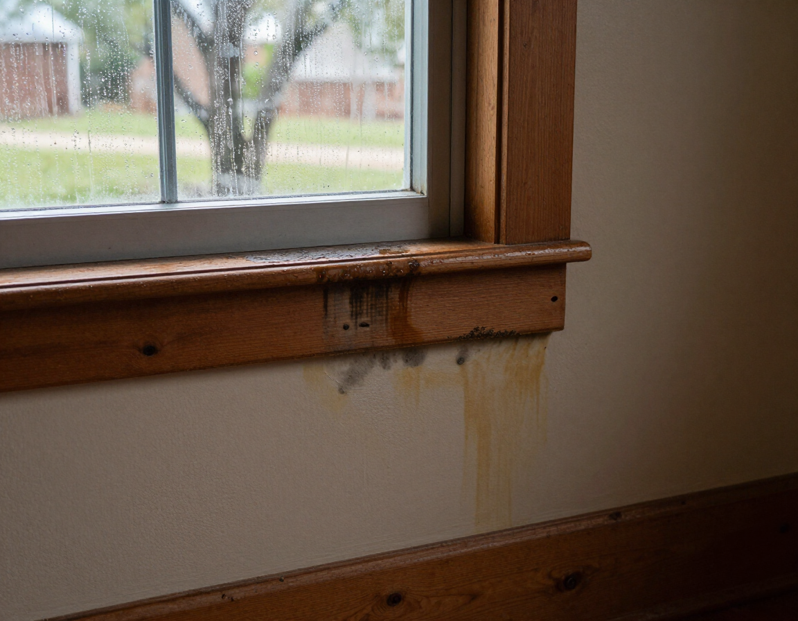Visible mold growth on a residential wall in Southeast Texas