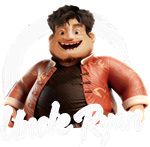 Smiling cartoon man in a red jacket and black shirt against a white background