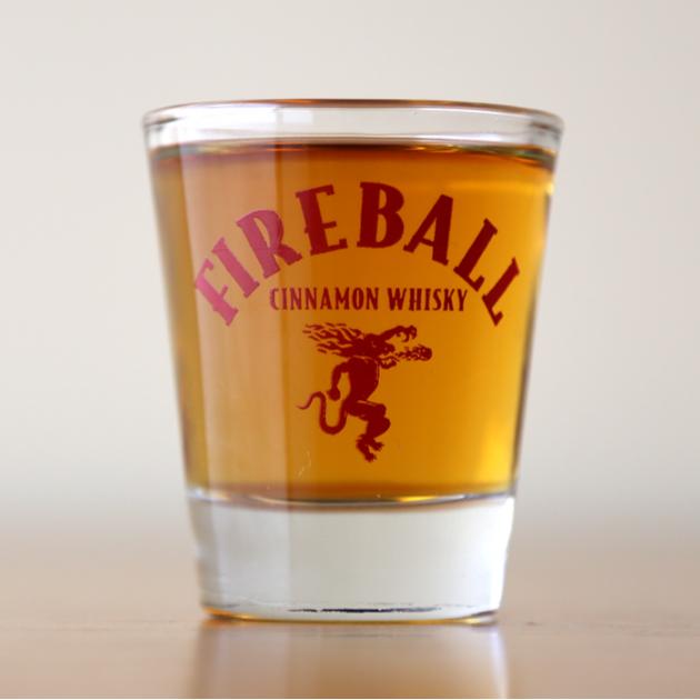 image of a shot of fireball whisky