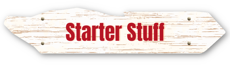 Starter Stuff menu section sign