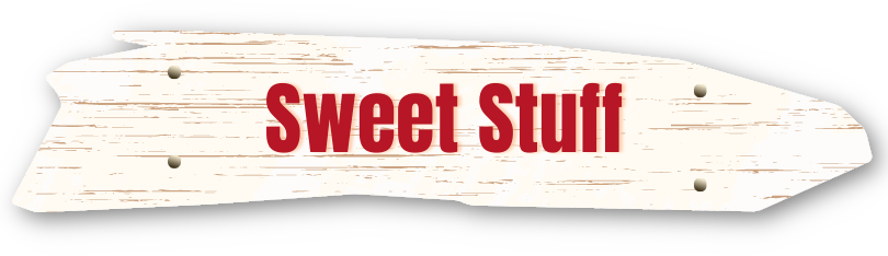 Sweet Stuff menu section sign for desserts