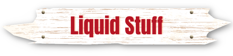 Liquid Stuff menu section sign for non-alcoholic drinks