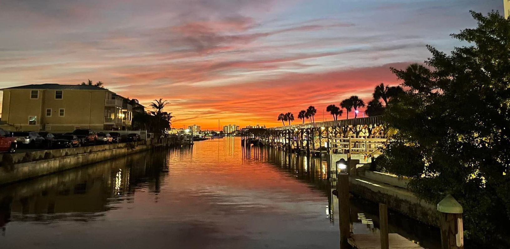 photo of sunset from the dock