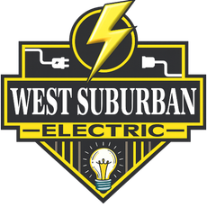 Logo for West Suburban Electric Inc featuring a yellow lightning bolt inside a brown circle above the company name.
