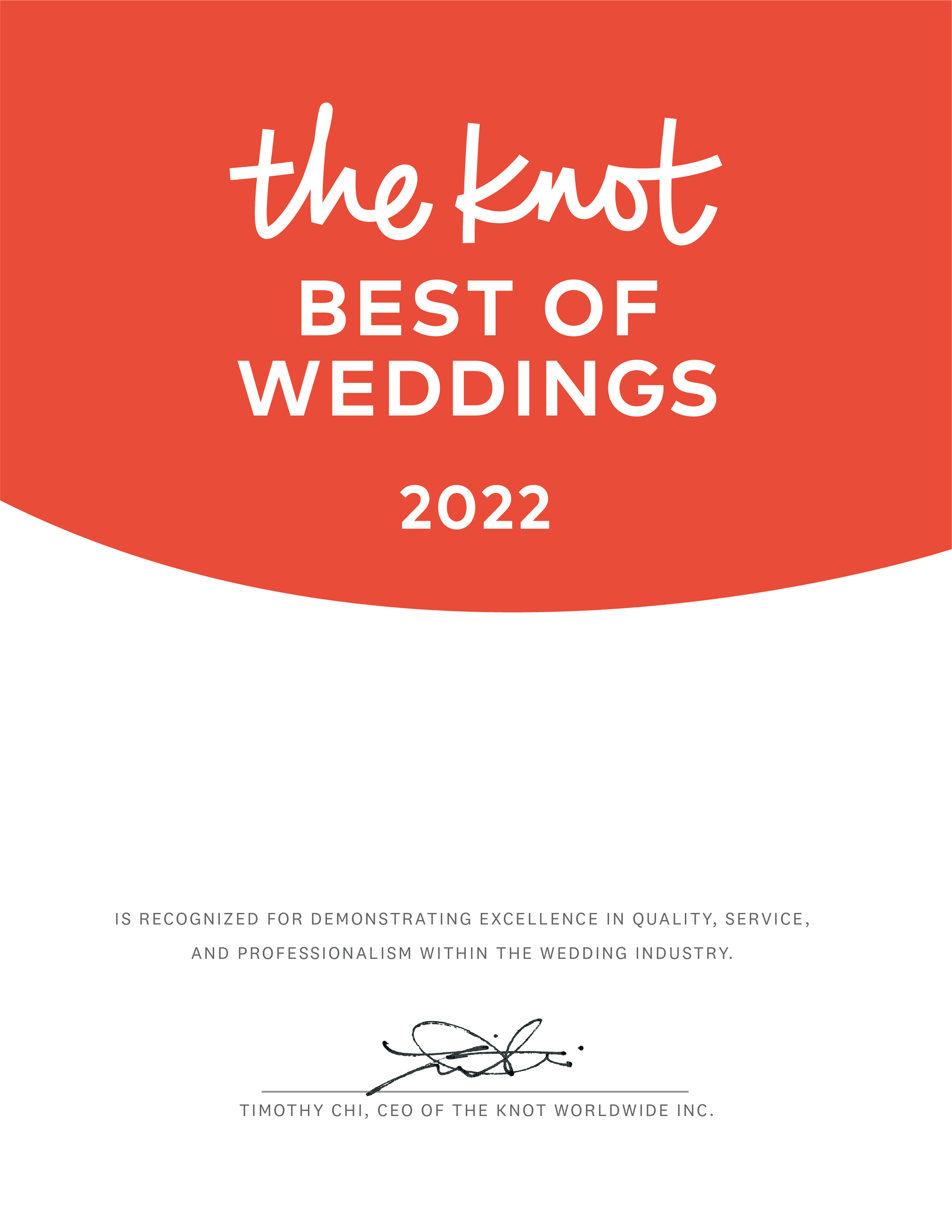 a red circle with the words `` the knot best of weddings '' written on it .