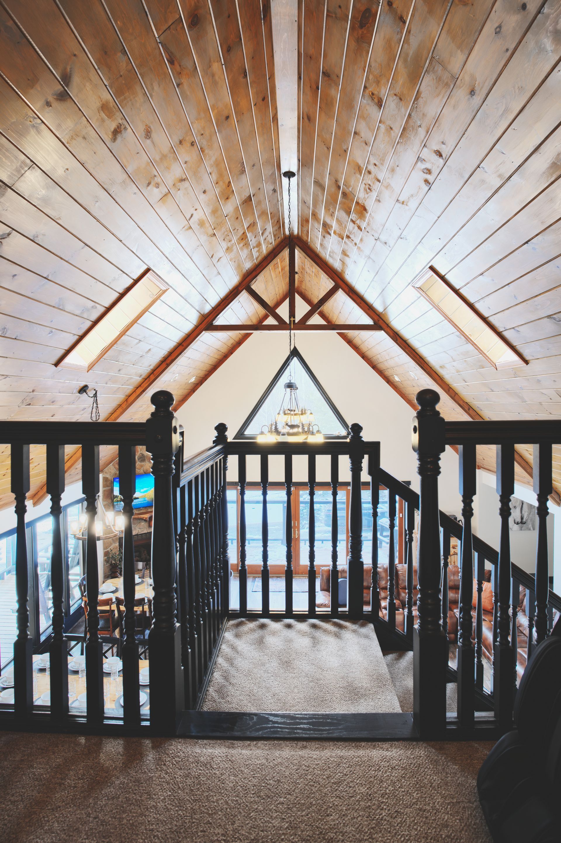 A staircase leading up to the second floor of a house