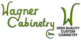 Wagner Cabinetry logo with green script text and “High Quality Custom Cabinetry” on white background