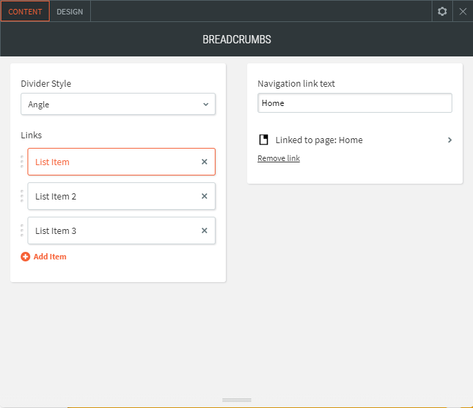 breadcrumb widget