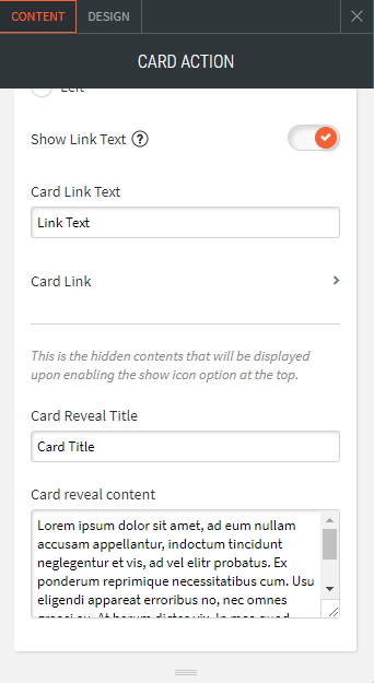 card action widget