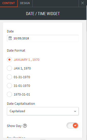 date time widget