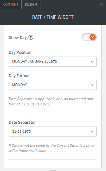 date time widget