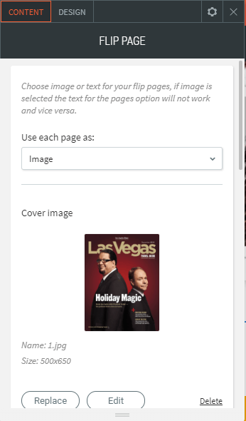 flip page widget