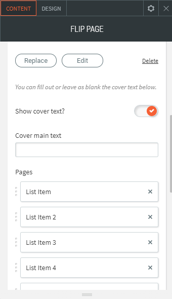 flip page widget